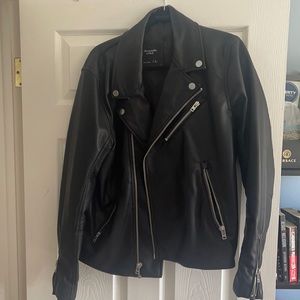 Black Abercrombie & Fitch Vegan Leather Jacket